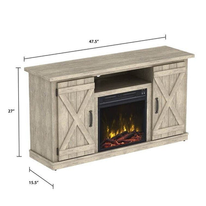 FarmHouse Rustic Pine TV Entertainment Electric Fireplace - Loft&Timber
