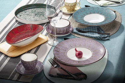 Violet / Lavender Porcelain Deep Soup or Salad Plate 10.5" inch | 8 Fl Oz | - Loft&Timber