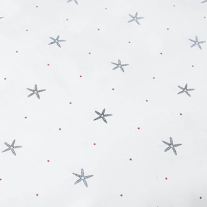 Queen size Coastal Beach Starfish White Navy Red 100-Percent Cotton Sheet Set - Loft&Timber