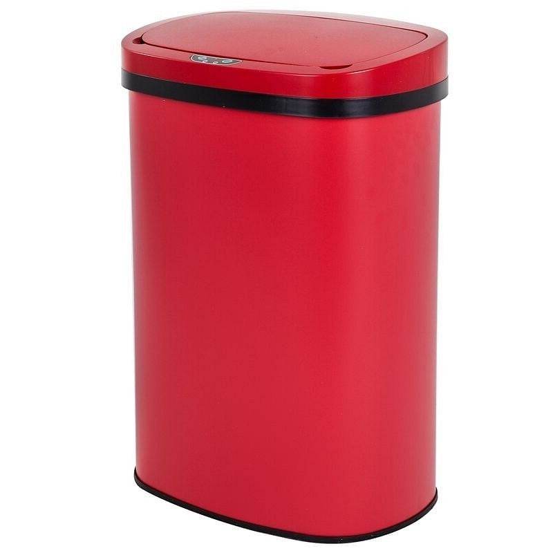 Red 13 Gallon Stainless Steel Motion Sensor Trash Can - Loft&Timber