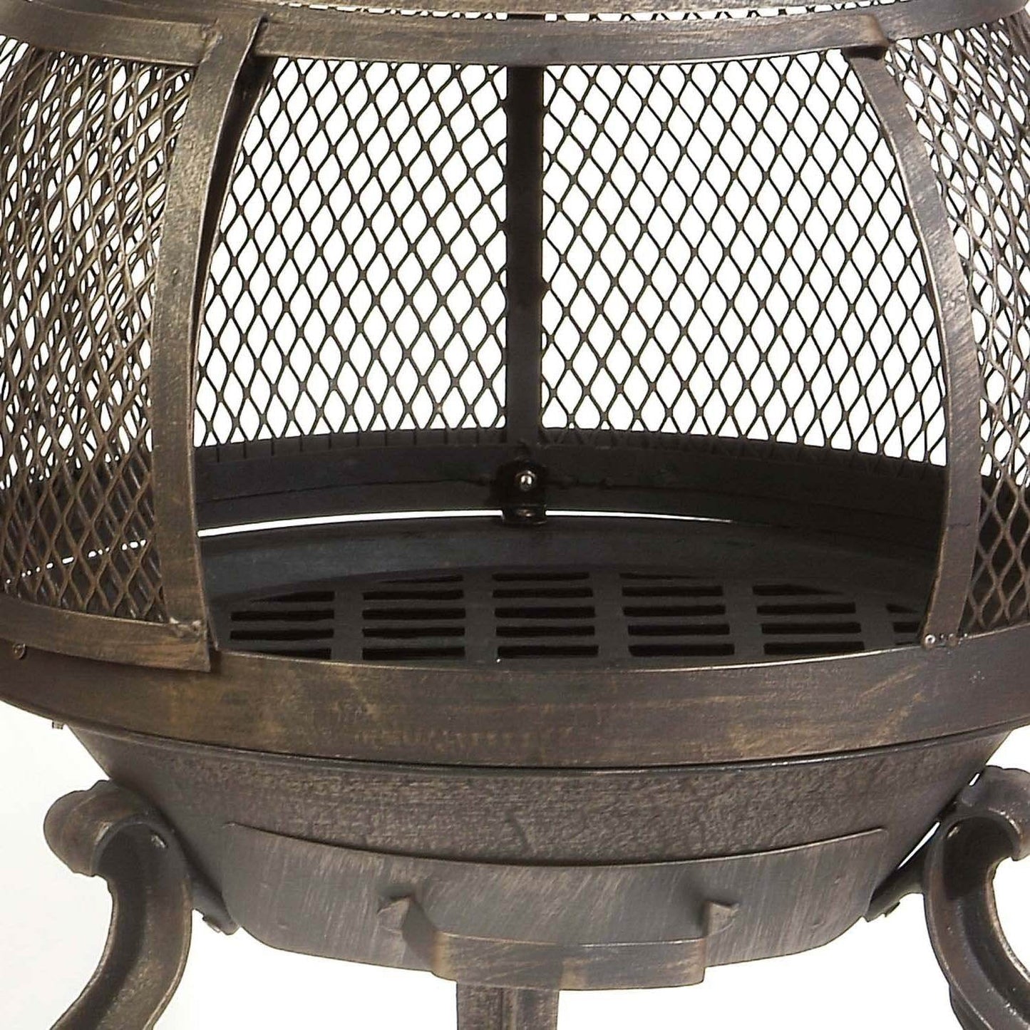 Rustic Outdoor Steel Cast Iron Chimenea Wood Fire Pit - Loft&Timber