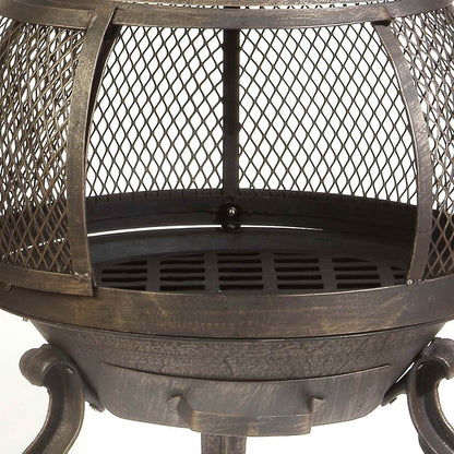 Rustic Outdoor Steel Cast Iron Chimenea Wood Fire Pit - Loft&Timber
