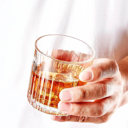 Whiskey Glasses Set of 4,Lead-Free Crystal Old Fashioned Glass,300ml - Loft&Timber