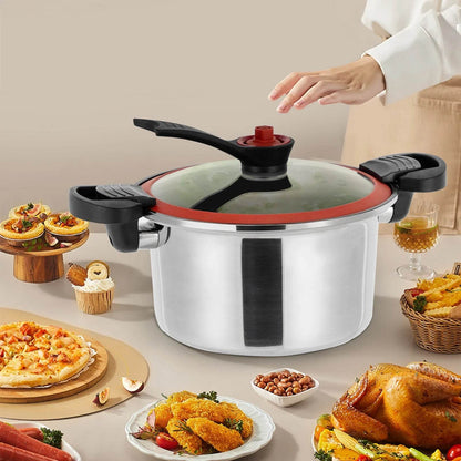 Non-Stick Silver Stainless Steel Micro Pressure Cooker - Loft&Timber