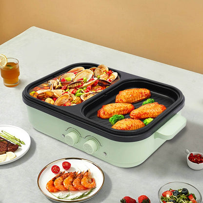 2-In-1 Electric Green Hot Pot,110V - Loft&Timber