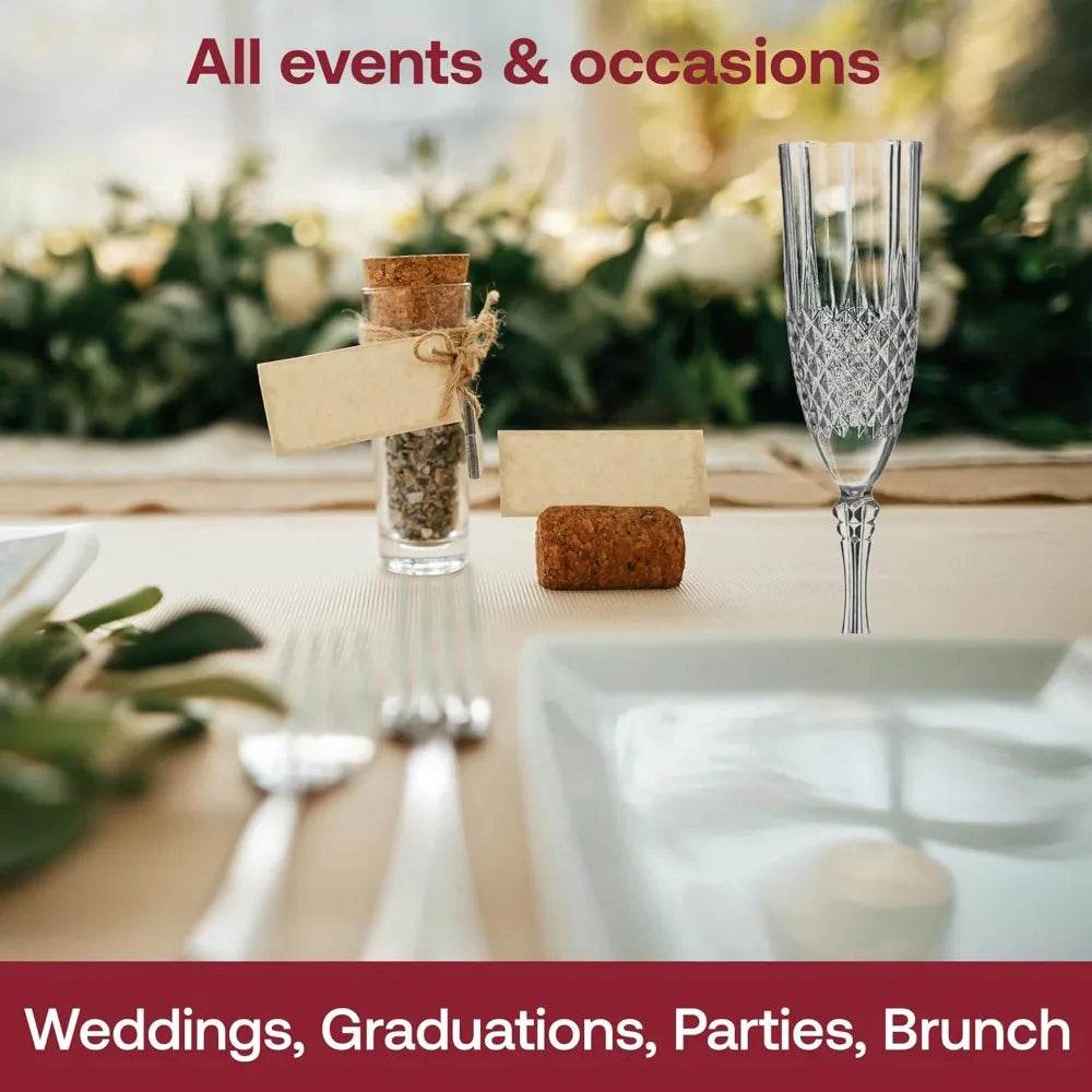 Disposable Plastic Champagne Flutes, Clear 8 oz Capacity - Loft&Timber