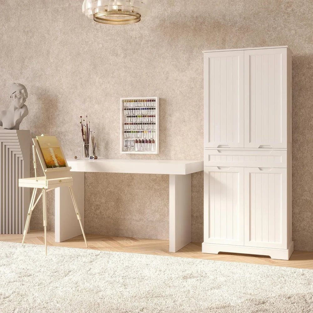 71" Tall Kitchen Pantry Cabinet with Doors and Shelves - Loft&Timber