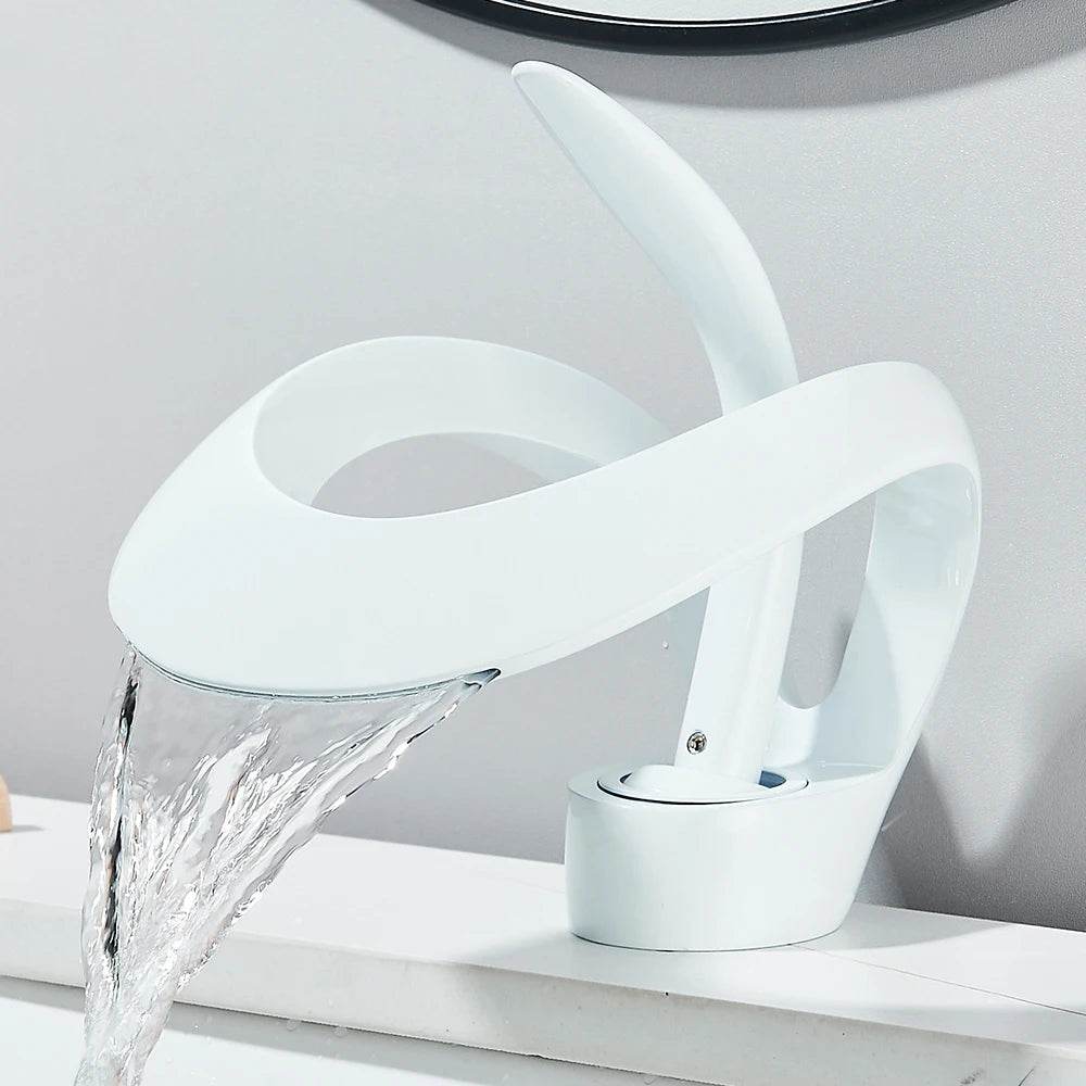 Solid Brass Waterfall Basin Faucet Single Handle - Loft&Timber