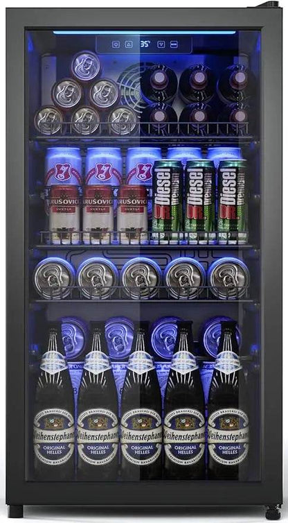 Beverage Fridge, Mini Fridge With Glass Door - Loft&Timber