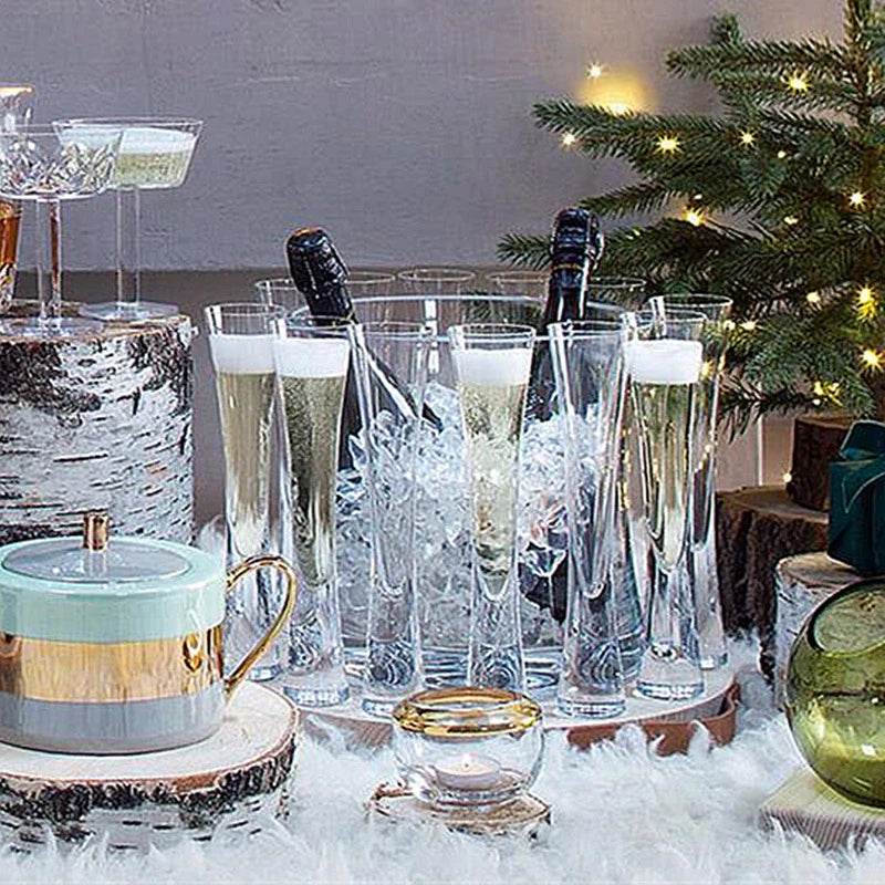 Champagne Glasses Glitter Flutes Clear Cups - Loft&Timber