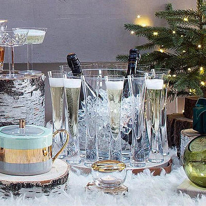 Champagne Glasses Glitter Flutes Clear Cups - Loft&Timber
