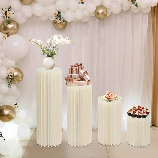 4Pcs Foldable Cardboard Flower or cake Stand (40+60+80+100cm) - Loft&Timber