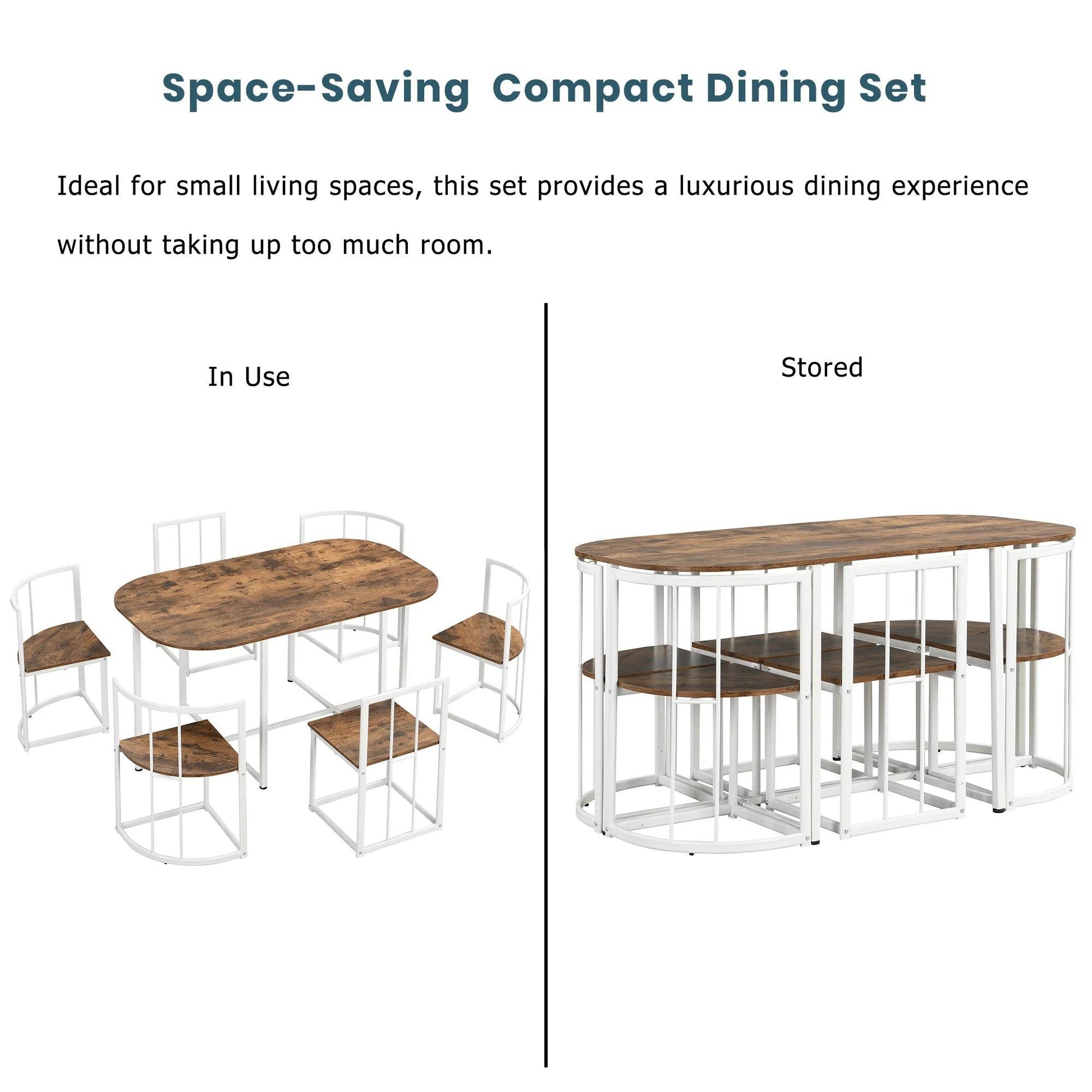 TOPMAX Modern 7-Piece Dining Table Set - Loft&Timber