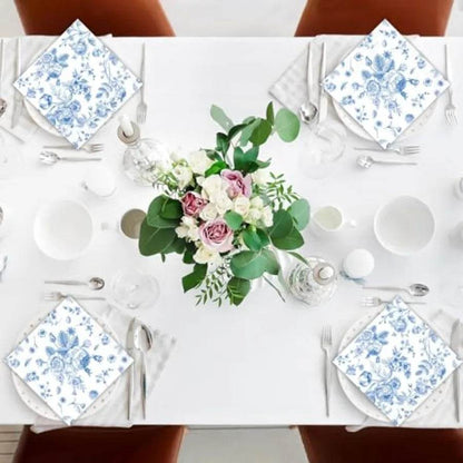 120Pcs Blue Floral napkins - Loft&Timber