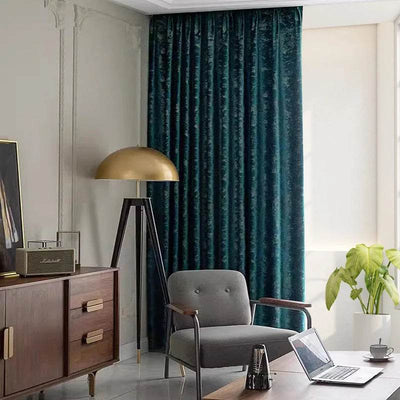 2pcs American retro light luxury bronzing velvet curtain