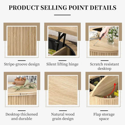 Lift Top Coffee Table with Storage 34.6'' - Loft&Timber