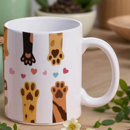 Paw Prints With Hearts On Them Cup, 330ml Iced Coffee Cup - Loft&Timber