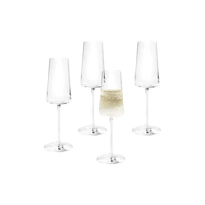 Clear Flared Champagne Flute Set 4 Pack