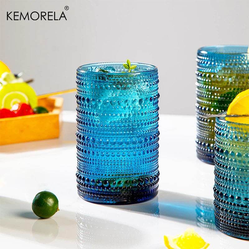 8PCS Vintage Raindrop Glass Cup 300/400ML Highball Glasses - Loft&Timber