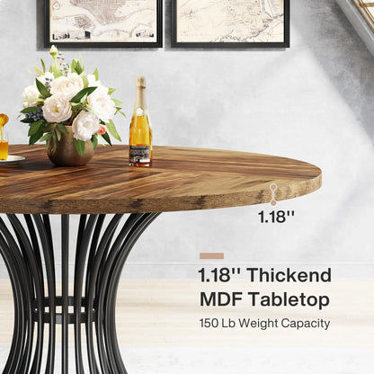 Tribesigns Round Dining Table for 4-6 People, 47" - Loft&Timber