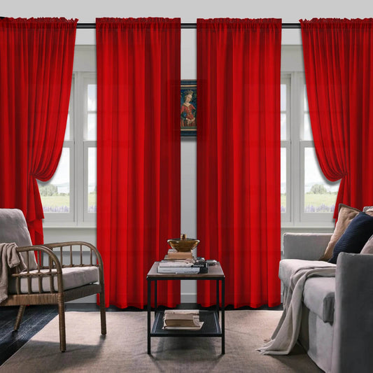 Set Of 4 Curtains, Solid Color Simple Rod Pocket Blackout Curtains - Loft&Timber