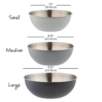 3 Piece Stainless Steel Mixing Bowl Set - Loft&Timber