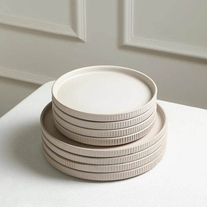Durable Stoneware Salad Plate Set 4