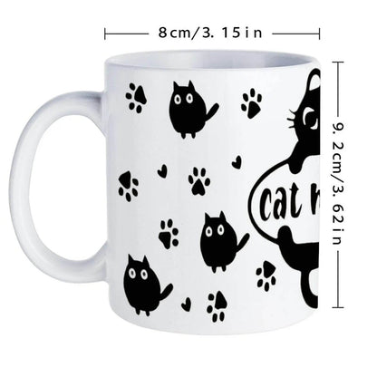 Image Of A Cat Mom Surrounded By Paw Prints Mug, 11oz Cute Mug - Loft&Timber