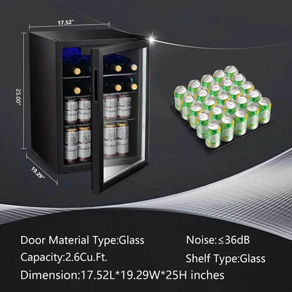 2.6cu.ft Wine Cooler/Cabinet Beverage Refrigerator