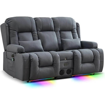 Power Loveseat Recliner Sofa with Massage & Heat - Loft&Timber