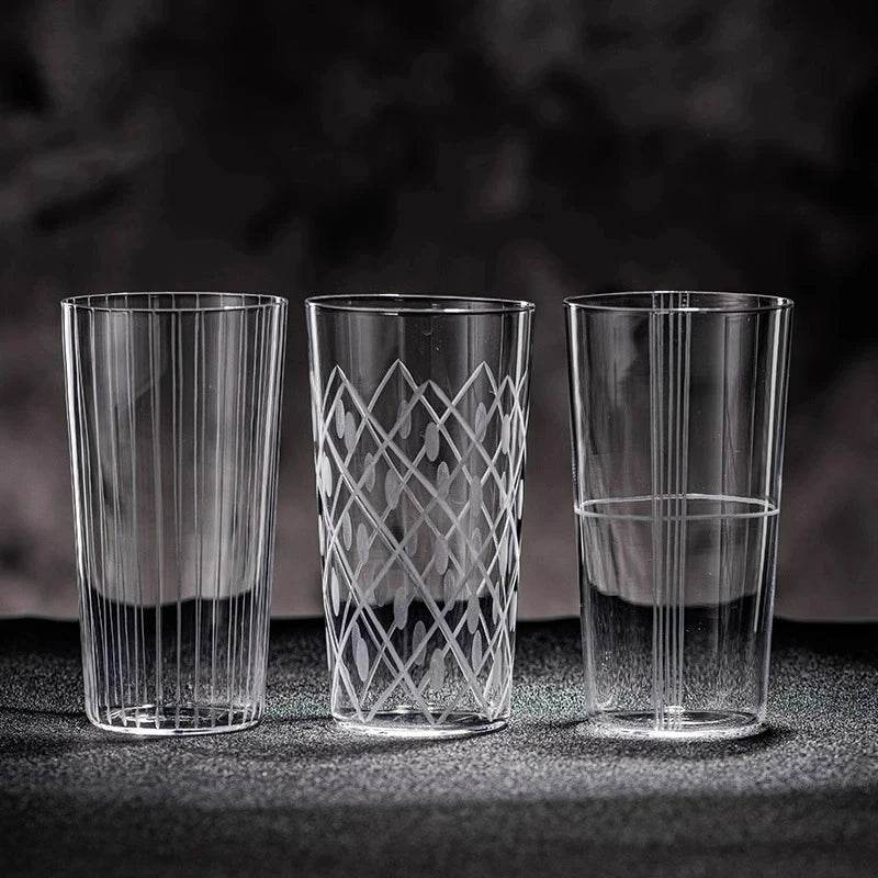 Japanese Style Engraved Cocktail Glasses