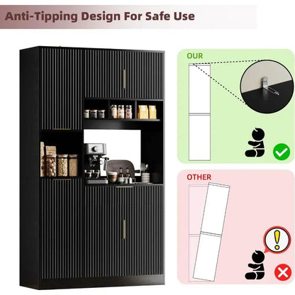 71” Kitchen Pantry Storage Cabinet - Loft&Timber