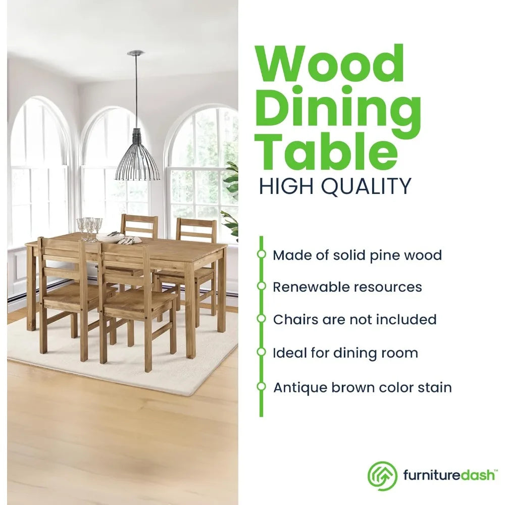 Dining Table Solid Wood 59.06" W, 29.53" D, 29" - Loft&Timber