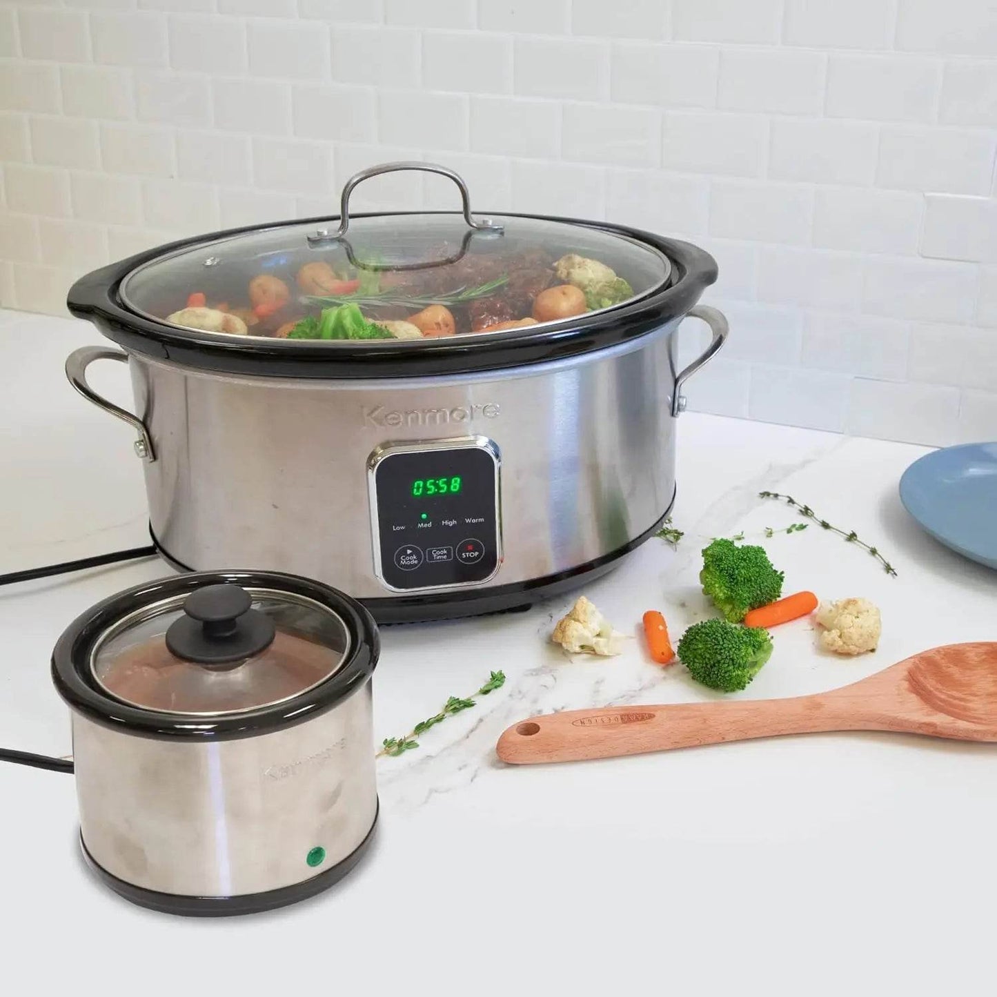 Kenmore Stainless Steel Programmable Slow Cooker 7 Quart - Loft&Timber