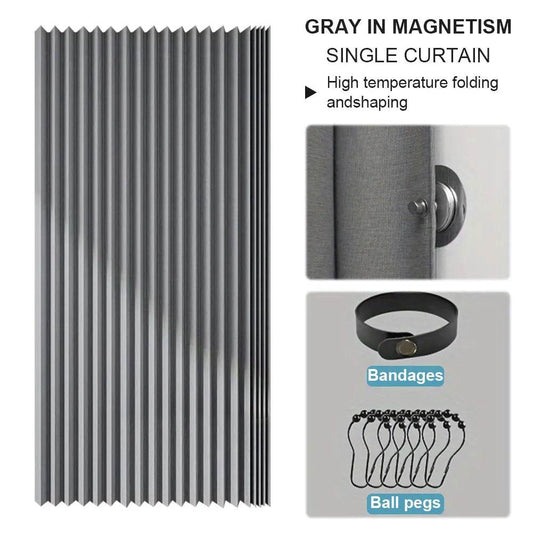Foldable Magnetic Bathroom Curtain Waterproof