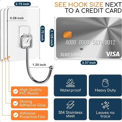 Adhesive Large Wall Hooks for Hanging Heavy Duty Holding 22 lbs - Loft&Timber