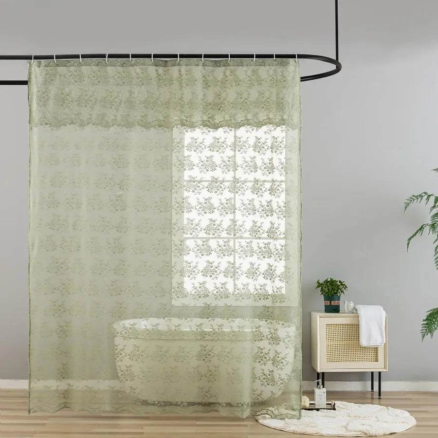 Elegant Sage Green Shower Curtain - Loft&Timber