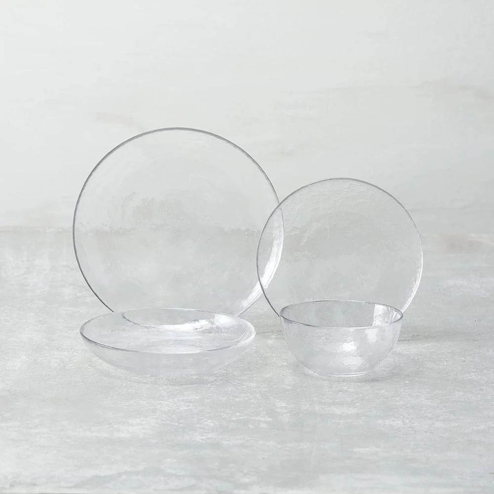 Clear Glass Salad Plate Set of 4 8 Inch