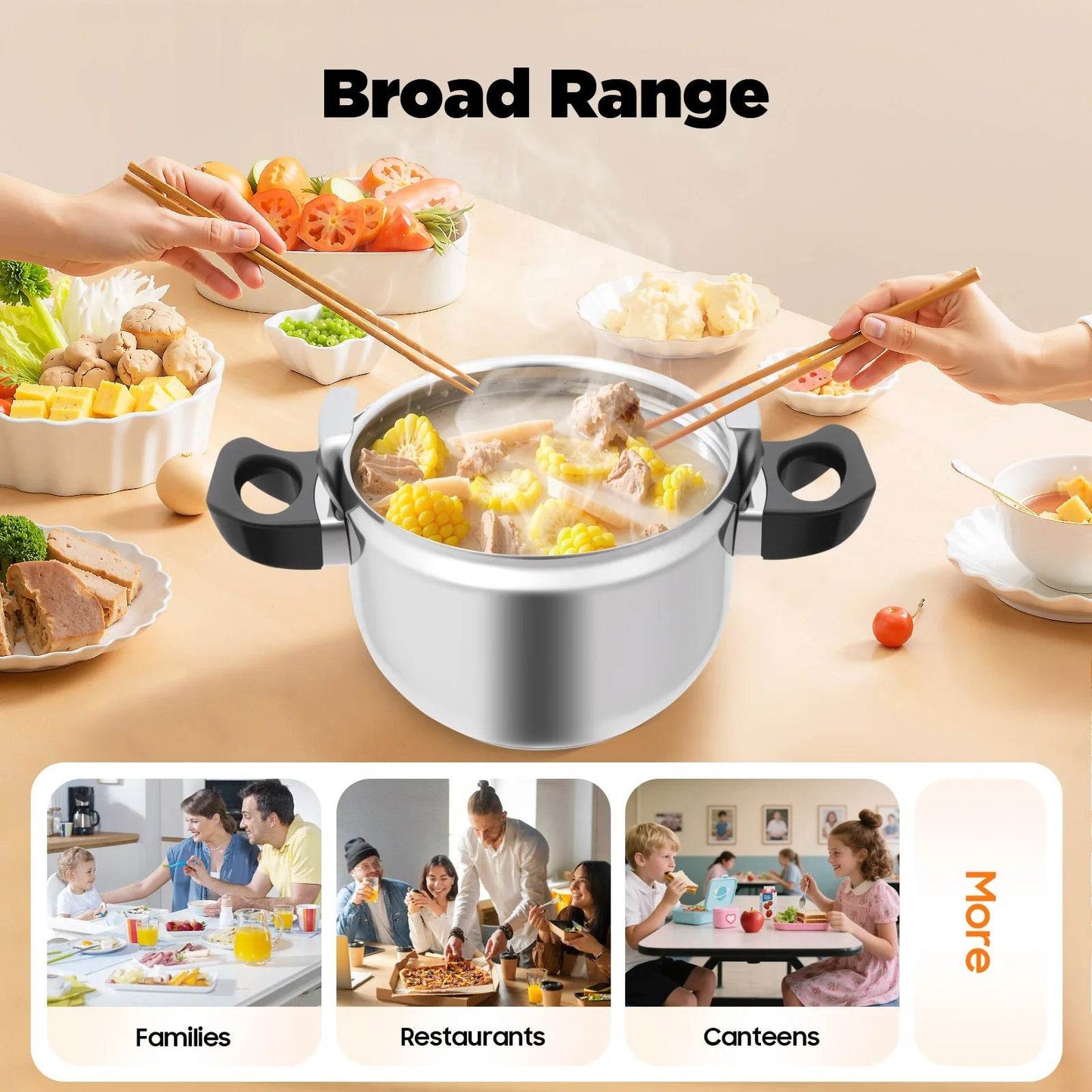 7.4Qt Stainless Steel Pressure Cooker - Loft&Timber