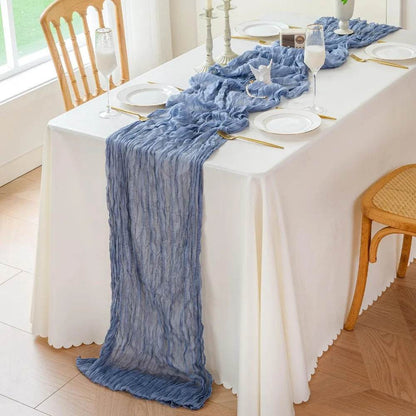 1 Pack Blue Cheesecloth Table Runner - Loft&Timber