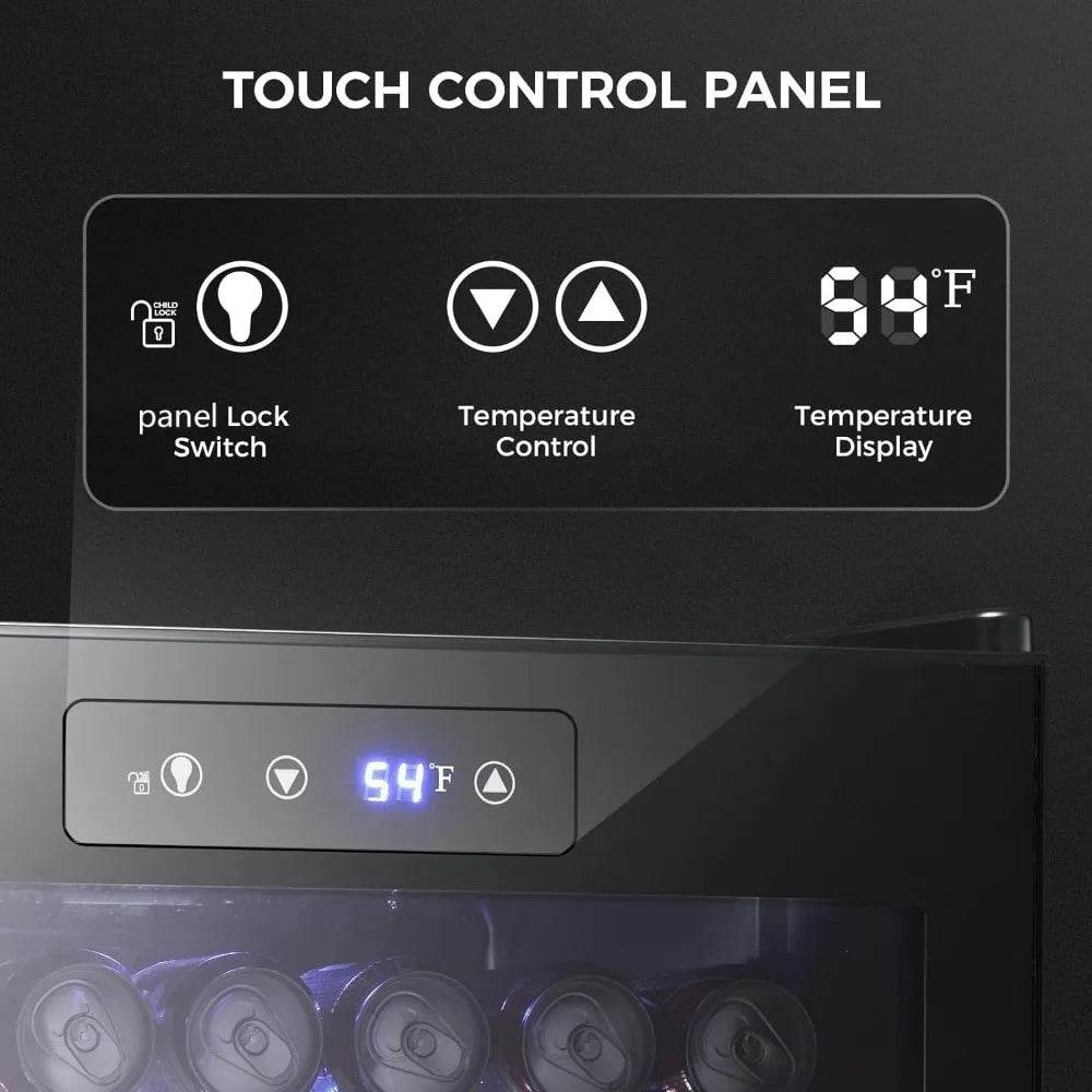 4.5 Cu.ft Beverage Refrigerator and Cooler, 145 Can Mini Fridge Glass Door