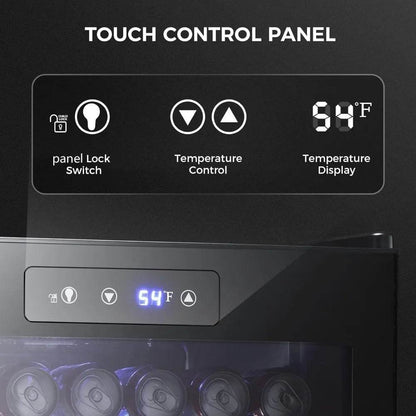 4.5 Cu.ft Beverage Refrigerator and Cooler, 145 Can Mini Fridge Glass Door