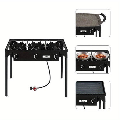 225000 BTU Propane Stove 3 Burner Gas Outdoor Portable Camping Party BBQ Grill - Loft&Timber