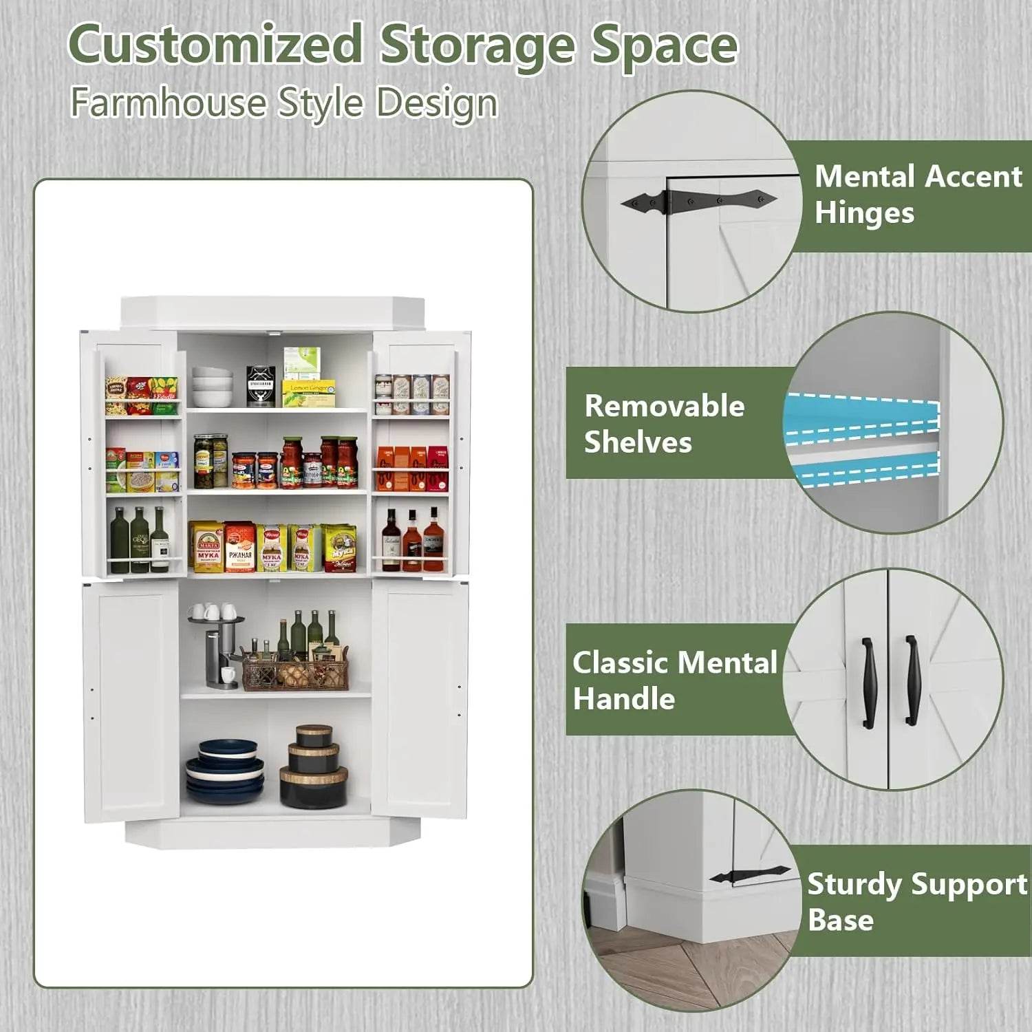 Corner Cabinet,Kitchen Pantry Storage Cabinets - Loft&Timber