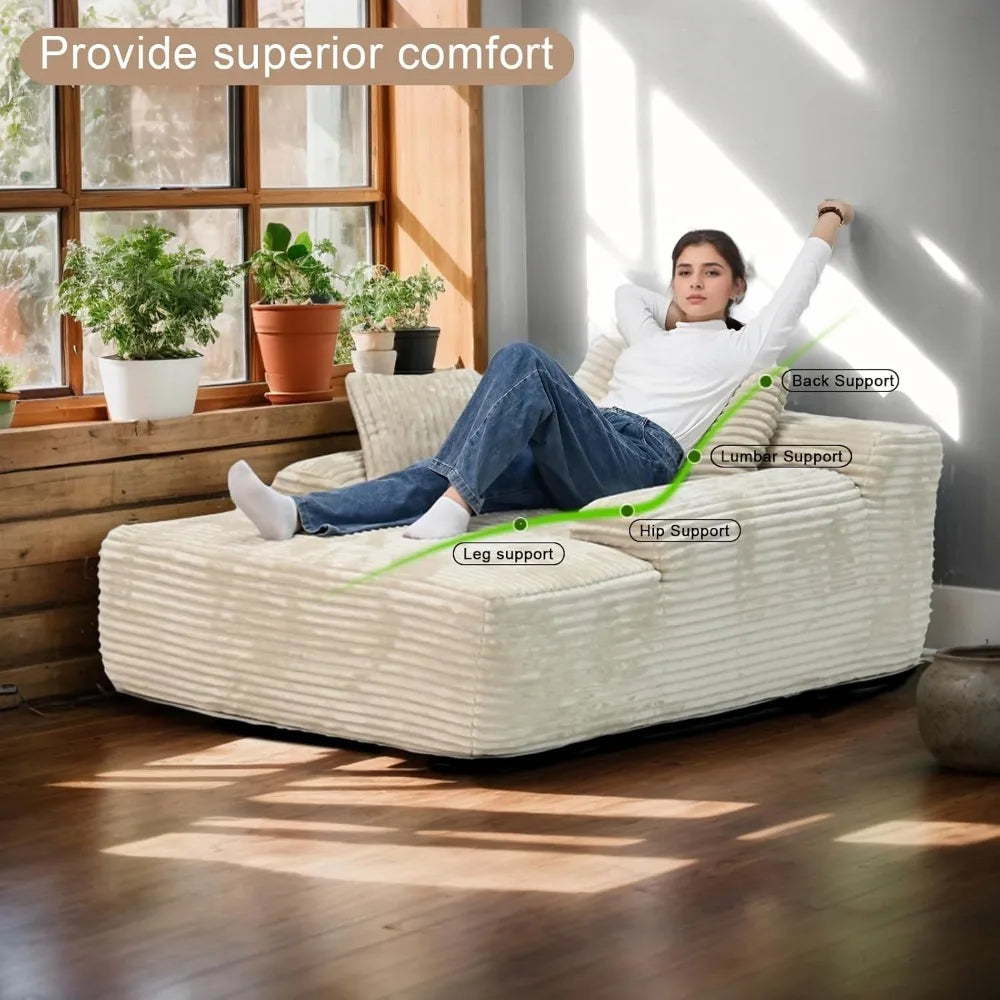 67" Oversized Chaise Lounge Reading Chair - Loft&Timber