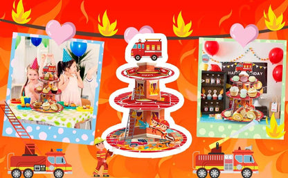 Firefighter Party Decoration Cupcake Stand - Loft&Timber
