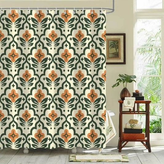 Vintage Boho Floral Shower Curtain