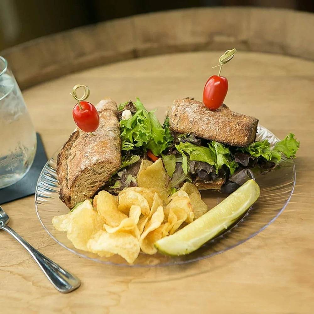 Deluxe Hard Plastic Round Salad Plates 70 Count 7-1/2 Inch - Loft&Timber