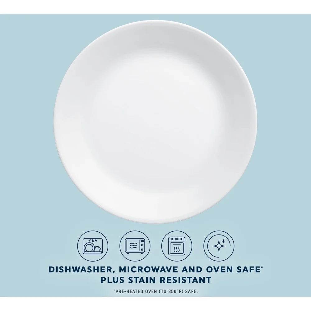 Set of 6 8.5 Inch Round Glass Salad Plates