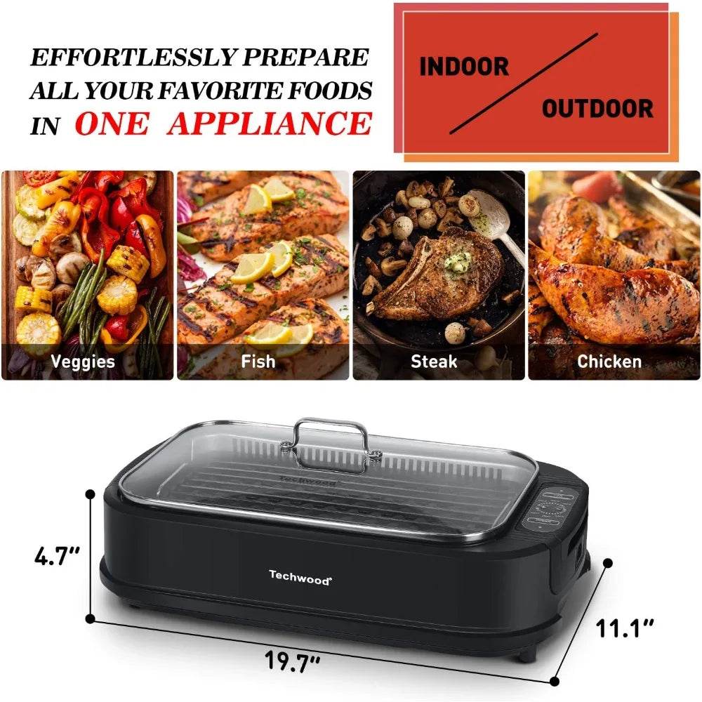 Techwood 1500W Smokeless Indoor Electric Grill - Loft&Timber